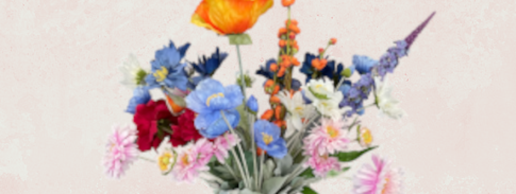 Pastel bloemen boeket samenstellen met zijden bloemen: zachte lentestijl in huis