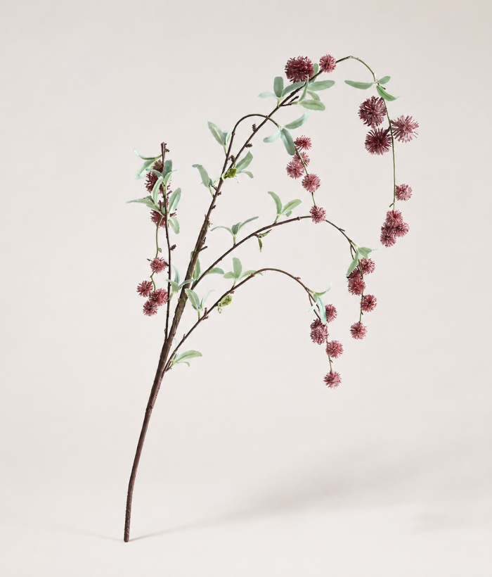 Wilde rode bloesemtak kunstbloesem 116 cm Wilde hangende rode bloesemtak van kunststof