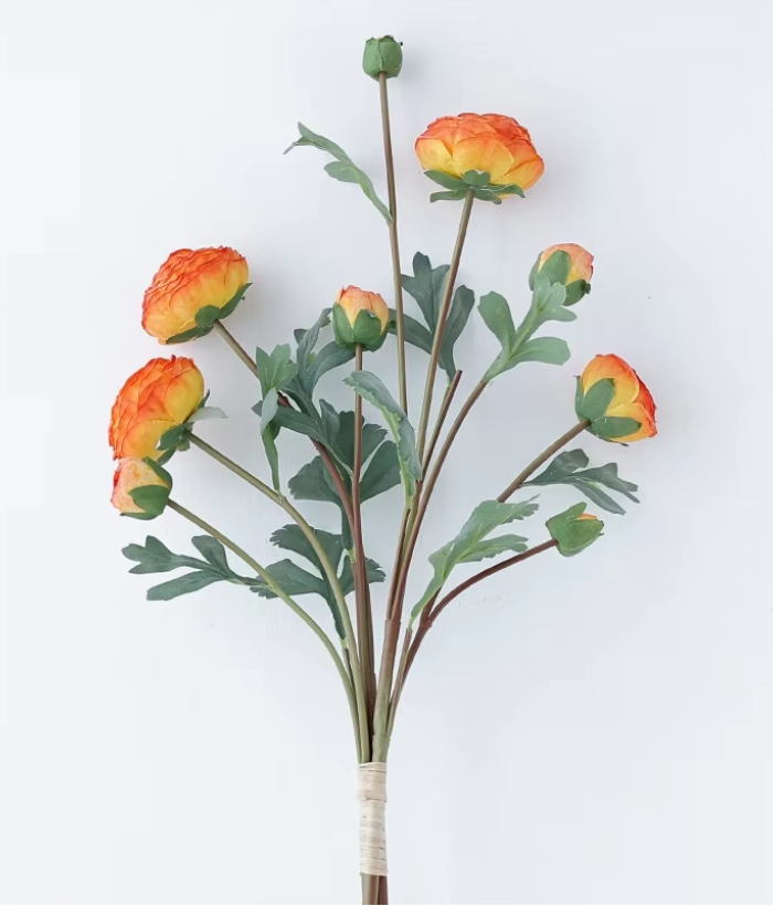 Boeket zijden pioenroos oranje Boeket zijden pioenroos oranje