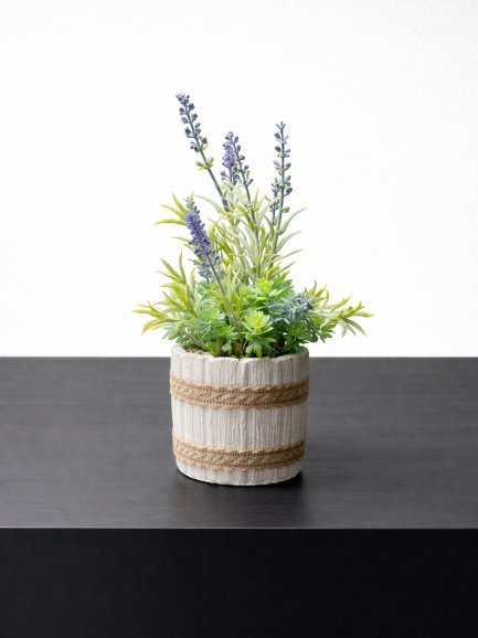 Lavendel Duo in Pot – Set van 2 Kunstplanten