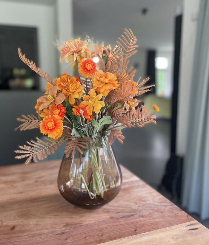 Zijden Winterboeket Honinglicht