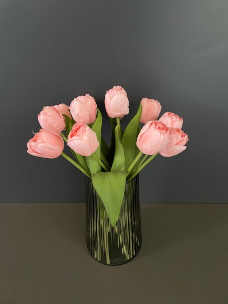 Boeket zijden tulpen lichtroze