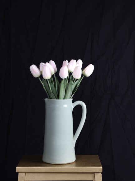 Boeket zijden tulpen lichtroze