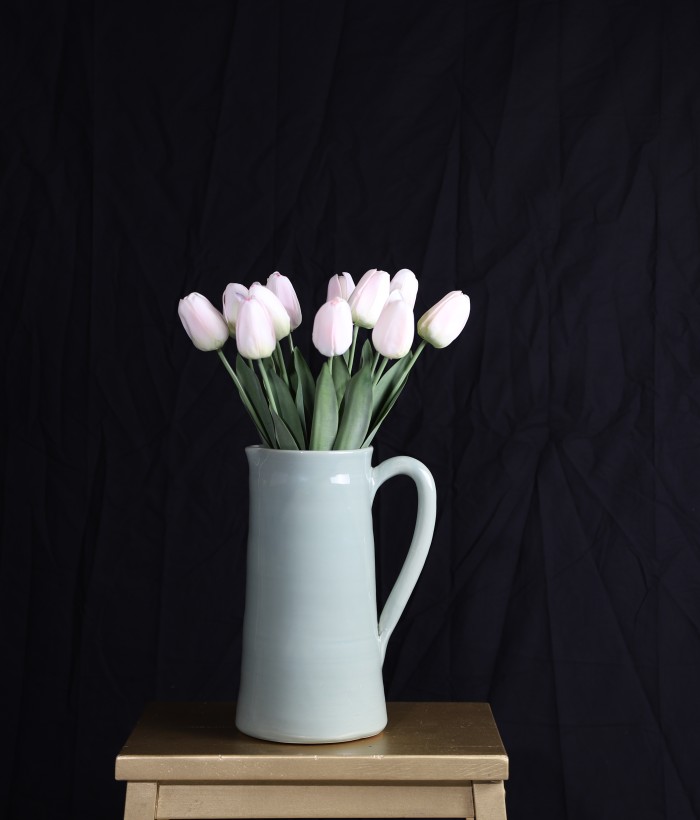 Boeket zijden tulpen lichtroze