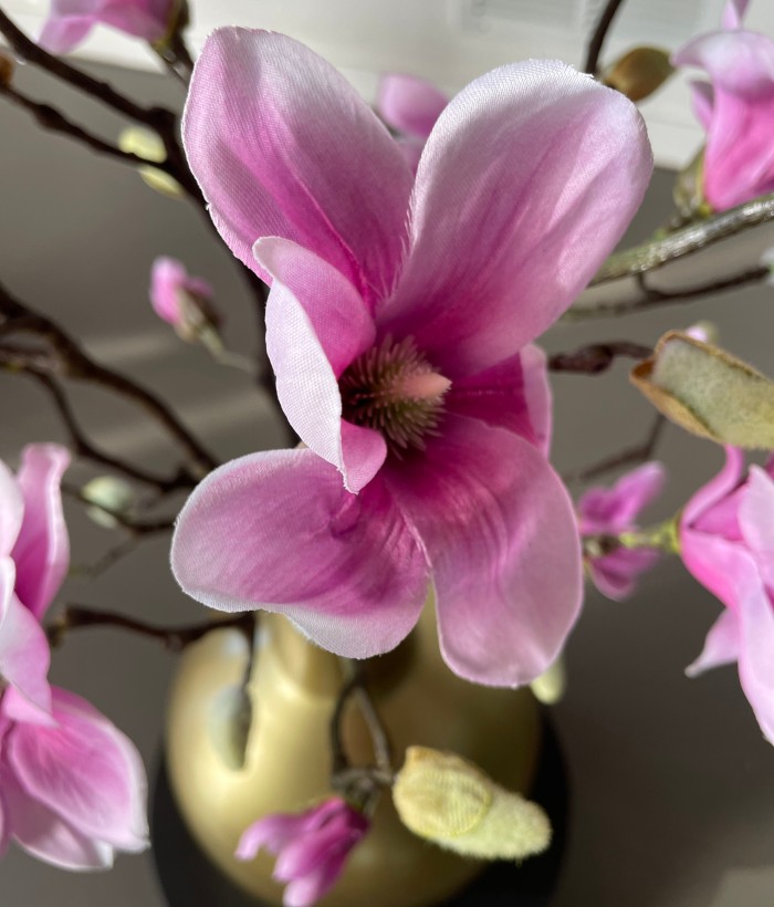 Zijden Boeket Mooie Magnolia Roze