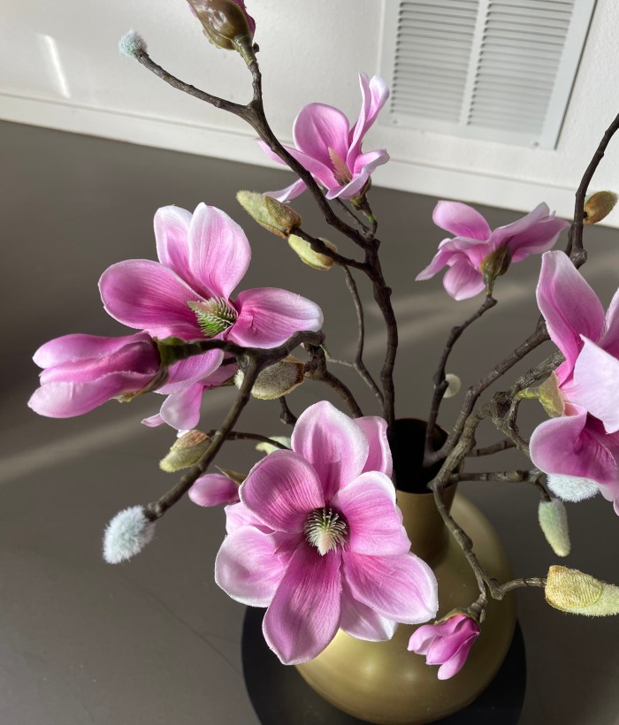 Zijden Boeket Mooie Magnolia Roze