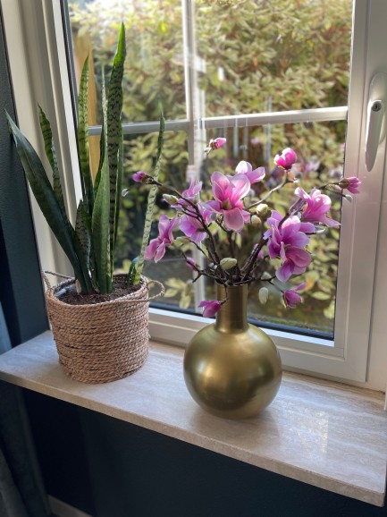 Zijden Boeket Mooie Magnolia Roze