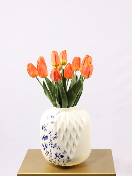 Boeket zijden tulpen oranje