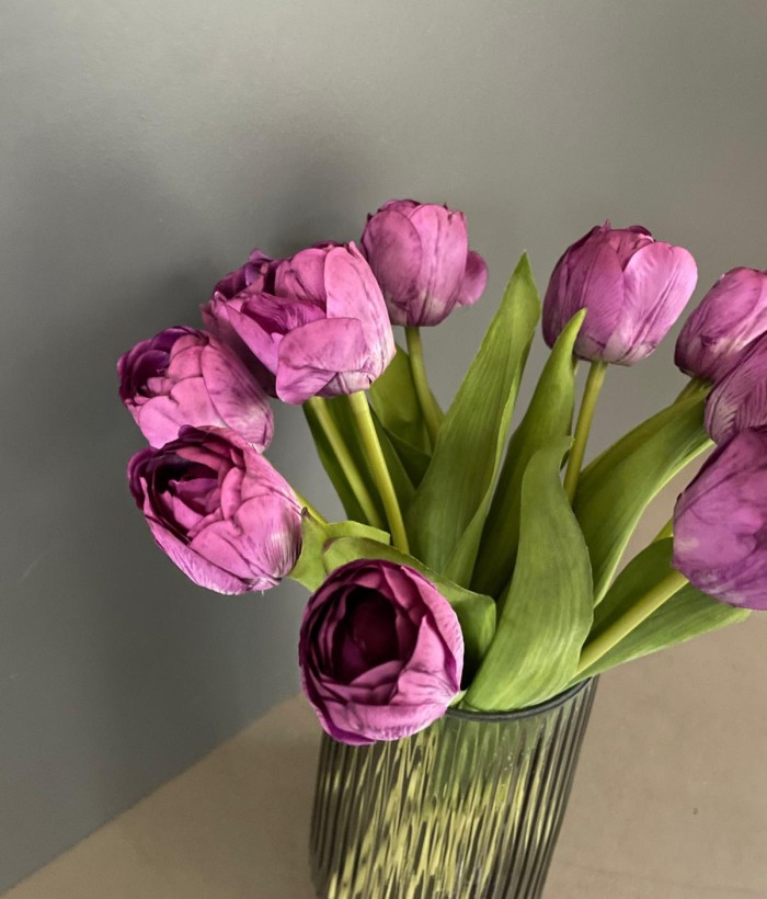 Boeket zijden tulpen lichtroze