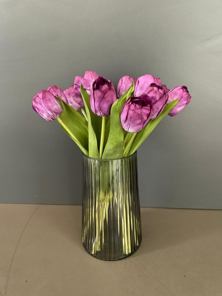 Boeket zijden tulpen paars