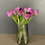 Boeket zijden tulpen paars