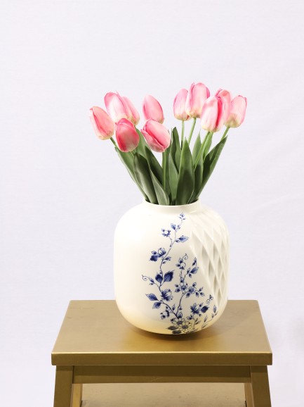 Blauw Vouw Vaas XL