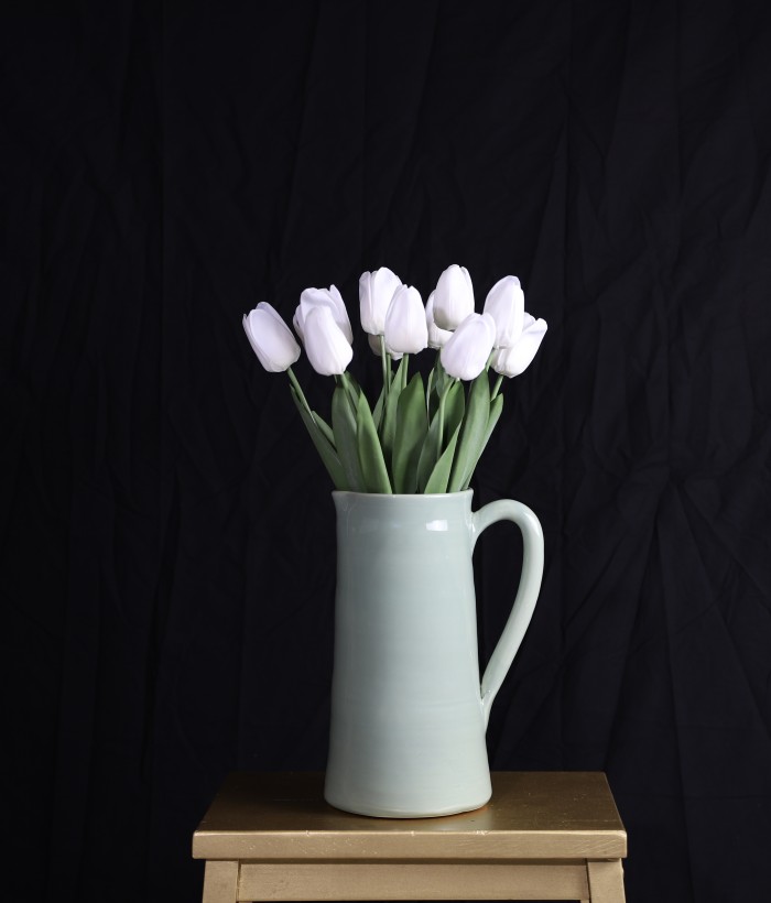 Boeket zijden tulpen wit