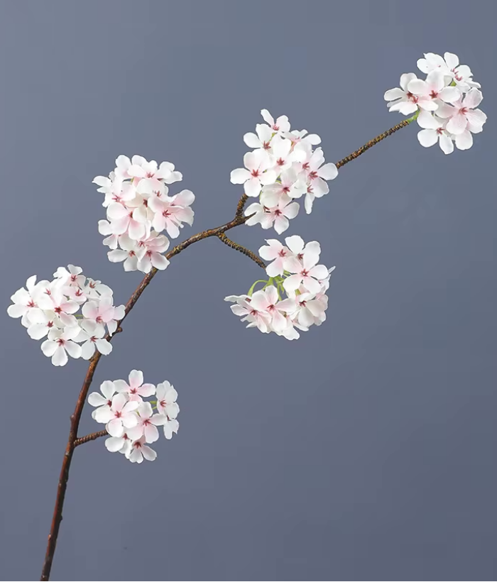 Lichtroze zijden perenbloesemtak van 90 cm