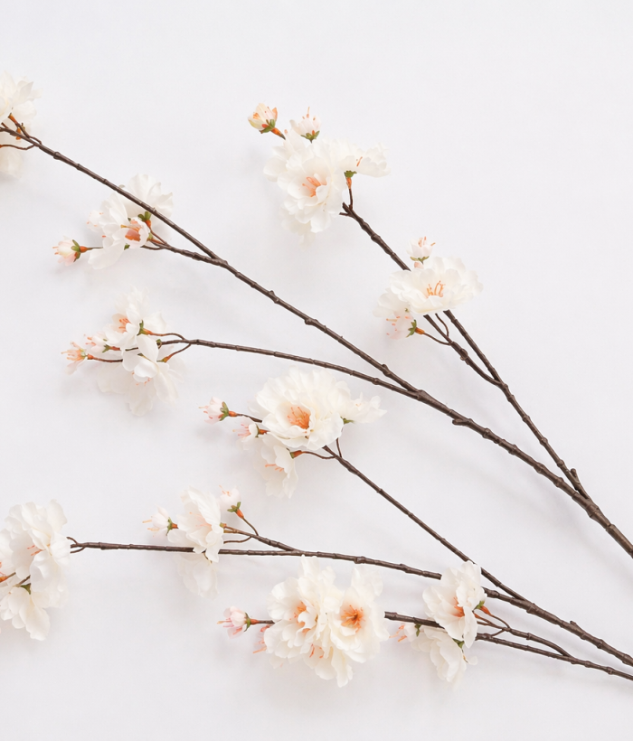 Witte Begonia Bloesemtak van zijde 120 cm