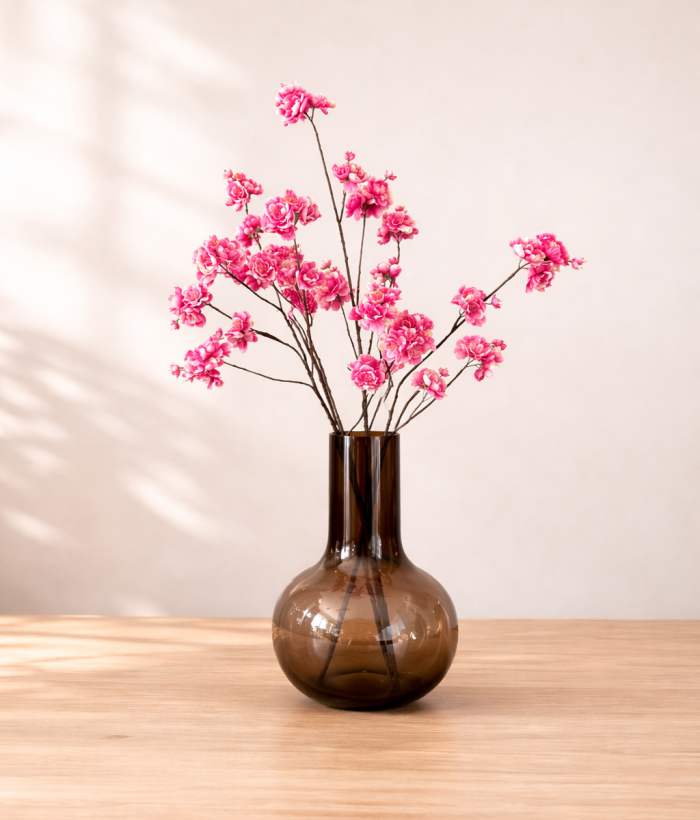 Begonia bloesemtak oudroze van zijde, 120 cm hoog