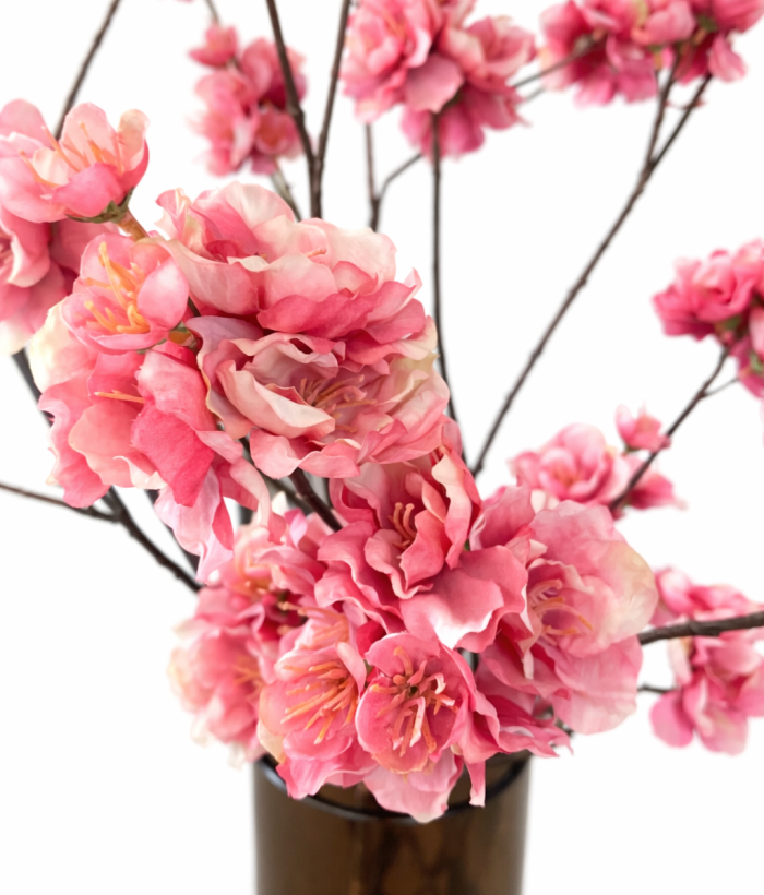 Begonia bloesemtak oudroze van zijde, 120 cm hoog
