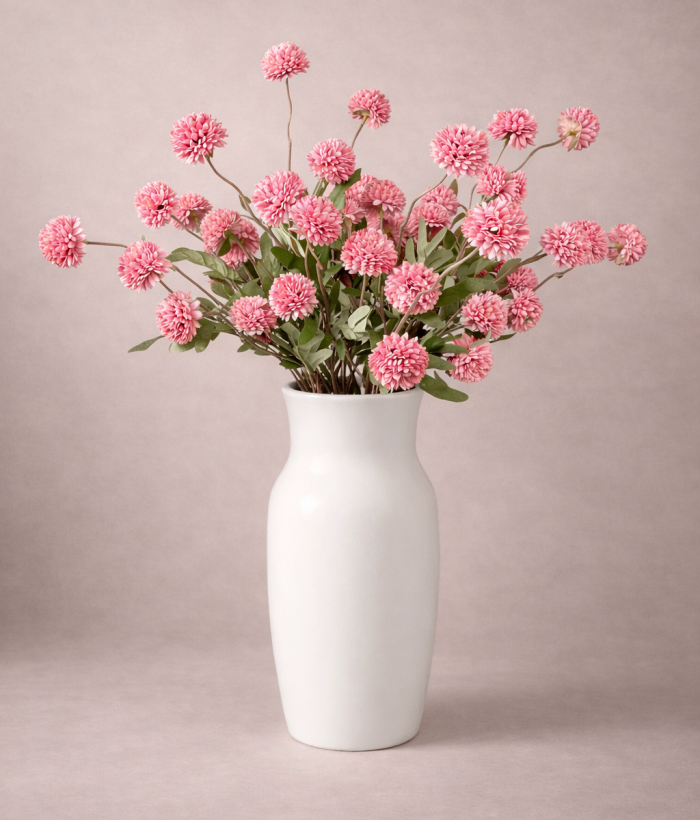 Oudroze Kiku zijden boeket met 10 stelen