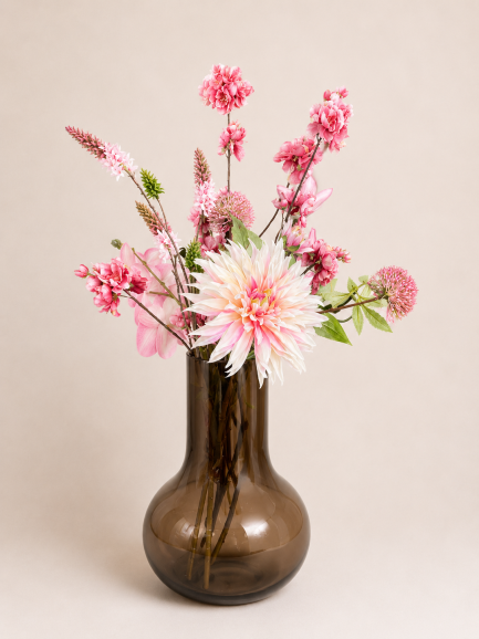 Zijden Boeket Zachte Dahlia Roze