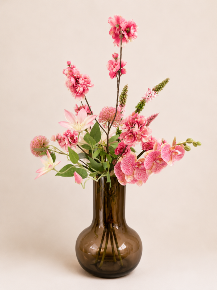 Zijden Boeket Zachte Dahlia Roze
