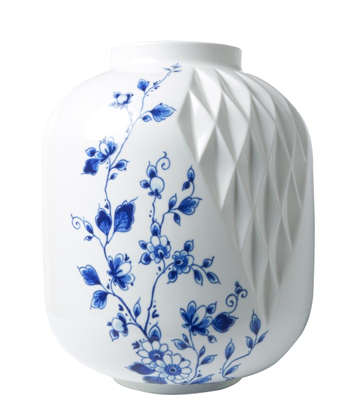 Blauw Vouw Vaas XL